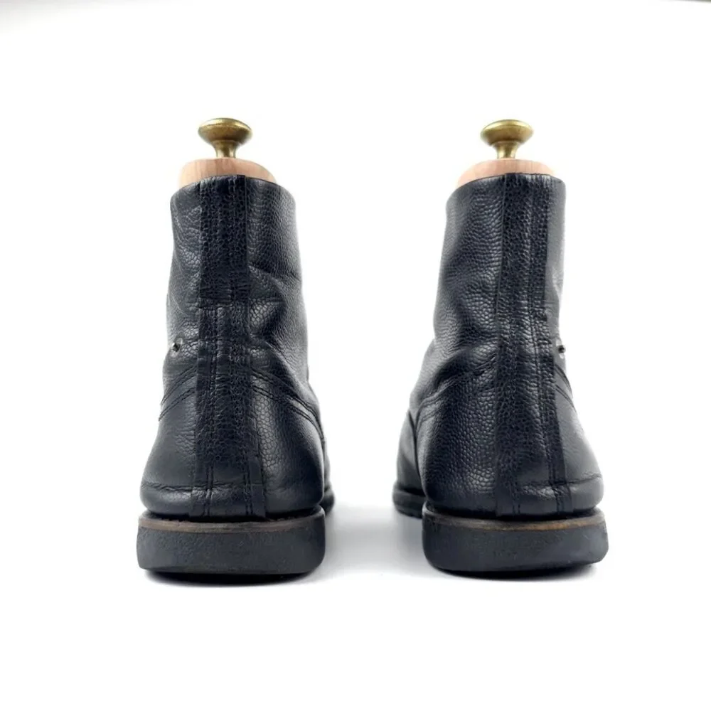 DIESEL Pure Hi Split Combat Boot Black Leather 90s Minimal Grunge Moto Biker Y2k